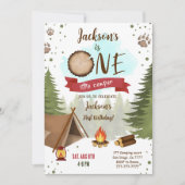 Invitation d'anniversaire du camping (Devant)