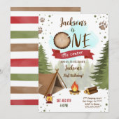 Invitation d'anniversaire du camping (Devant / Derrière)