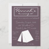 Invitation d'anniversaire du Campout de Glamping (Devant)