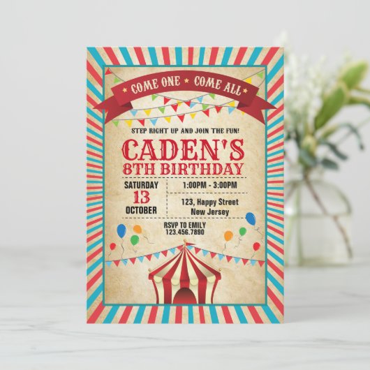 Invitation d'anniversaire du Carnaval (Debout devant)