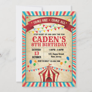 Invitation d'anniversaire du Carnaval