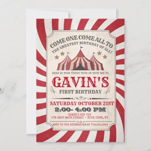 Invitation d'anniversaire du Carnaval (Devant)
