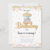 Invitation d'anniversaire du carrousel (Devant)
