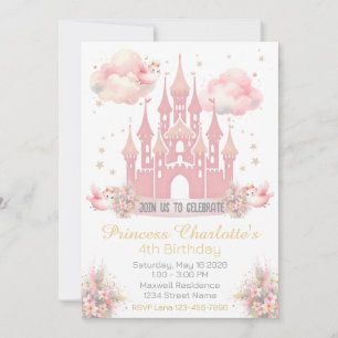 Invitation d'anniversaire du château de princesse
