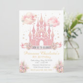 Invitation d'anniversaire du château de princesse (Debout devant)
