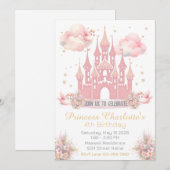 Invitation d'anniversaire du château de princesse (Devant / Derrière)