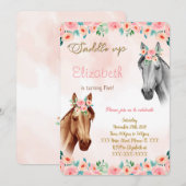 Invitation d'anniversaire du cheval (Devant / Derrière)