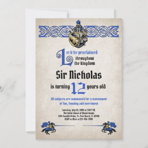 Invitation d'anniversaire du Chevalier médiéval