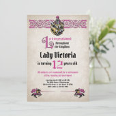 Invitation d'anniversaire du Chevalier médiéval (Debout devant)