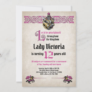 Invitation d'anniversaire du Chevalier médiéval