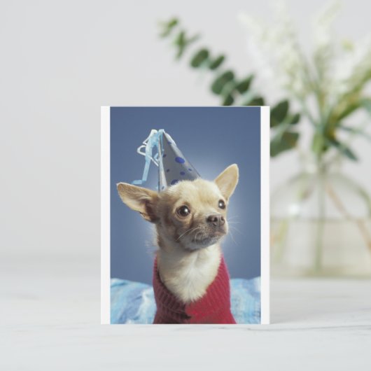 Invitation d'anniversaire du chien de fête (Debout devant)