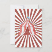 Invitation d'anniversaire du cirque (Dos)