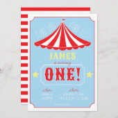 Invitation d'anniversaire du cirque (Devant / Derrière)