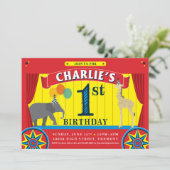 Invitation d'anniversaire du cirque animal (Debout devant)