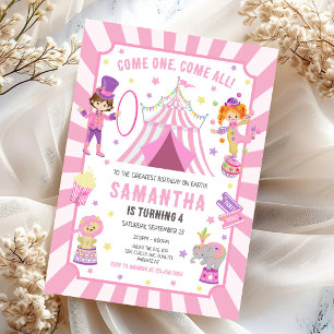 Invitation d'anniversaire du cirque carnaval