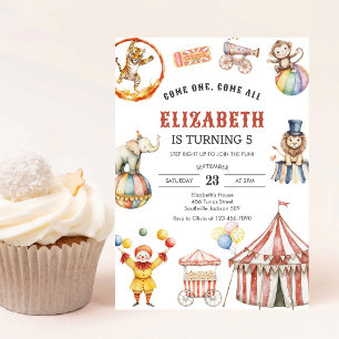 Invitation d'anniversaire du cirque de carnaval