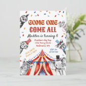 Invitation d'anniversaire du cirque | Invitation a (Debout devant)