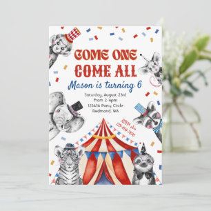 Invitation d'anniversaire du cirque   Invitation a
