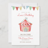 Invitation d'anniversaire du Cirque vintage (Devant)