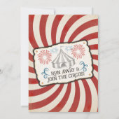 Invitation d'anniversaire du cirque vintage (Dos)