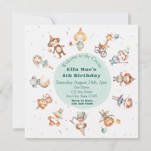 Invitation d'anniversaire du cirque vintage