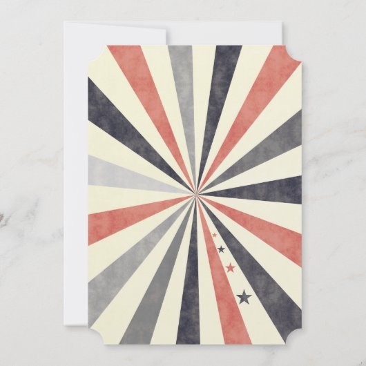 Invitation d'anniversaire du Cirque vintage (Dos)