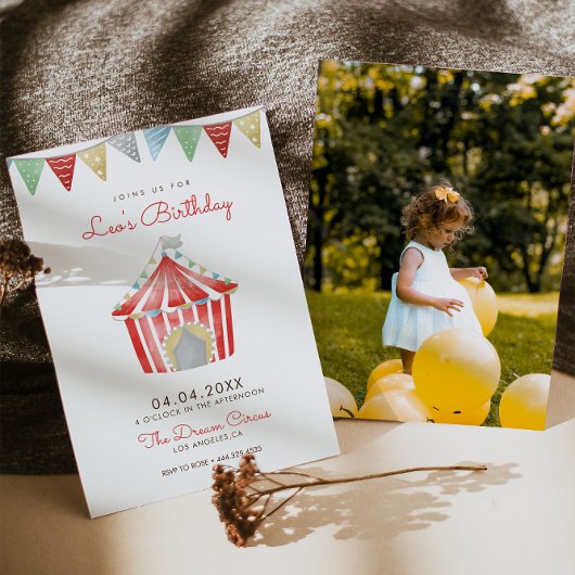 Invitation d'anniversaire du Cirque vintage