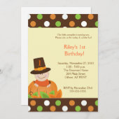 Invitation d'anniversaire du citrouille 5x7 de (Devant / Derrière)