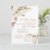 Invitation d'anniversaire du Citrouille de Boho bl (Debout devant)