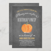 Invitation d'anniversaire du citrouille | de chute (Devant / Derrière)