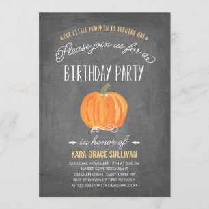 Invitation d'anniversaire du citrouille   de chute