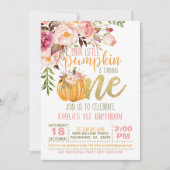 Invitation d'anniversaire du Citrouille floral - F (Devant)