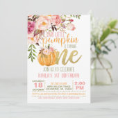 Invitation d'anniversaire du Citrouille floral - F (Debout devant)