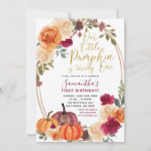 Invitation d'anniversaire du Citrouille orange brû (Devant)