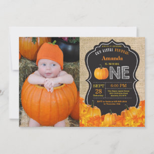 Invitation d'anniversaire du citrouille Orange Bur