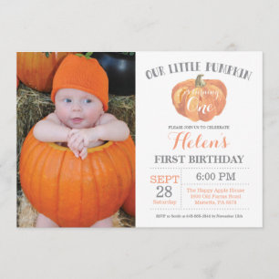 Invitation d'anniversaire du citrouille Orange et