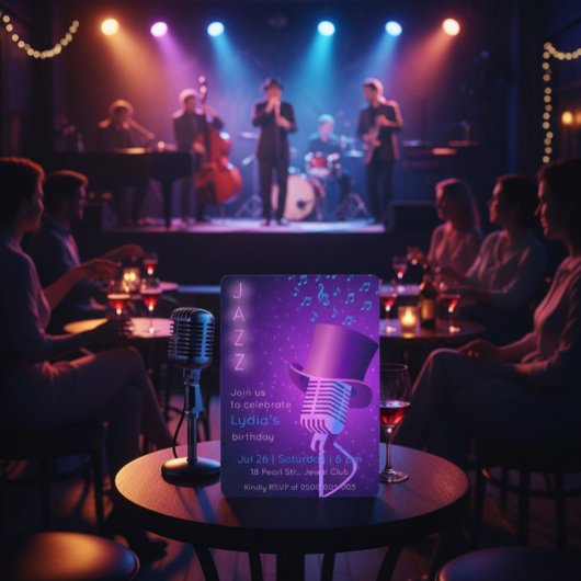 Invitation d'anniversaire du club de jazz personna