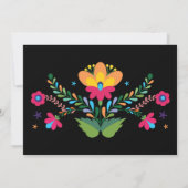 Invitation d'anniversaire du crâne mexicain Floral (Dos)