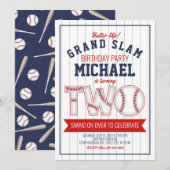 Invitation d'anniversaire du deuxième baseball (Devant / Derrière)