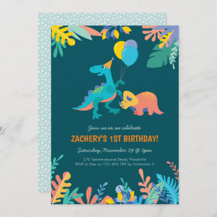 Invitation d'anniversaire du Dinosaur Party