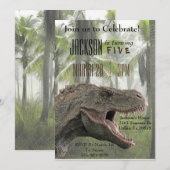 Invitation d'anniversaire du dinosaure Tyrannosaur (Devant / Derrière)