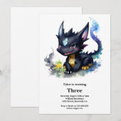 Invitation d'anniversaire du dragon (Devant / Derrière)