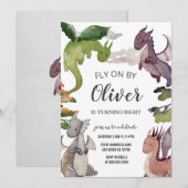 Invitation d'anniversaire du dragon (Devant / Derrière)