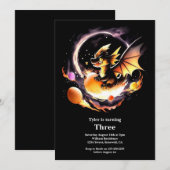 Invitation d'anniversaire du dragon (Devant / Derrière)