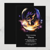 Invitation d'anniversaire du dragon (Devant / Derrière)