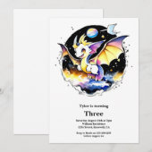 Invitation d'anniversaire du dragon (Devant / Derrière)