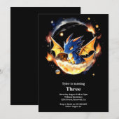 Invitation d'anniversaire du dragon (Devant / Derrière)