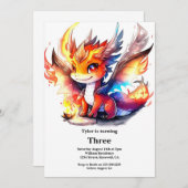 Invitation d'anniversaire du dragon (Devant / Derrière)