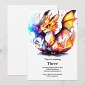 Invitation d'anniversaire du dragon (Devant / Derrière)