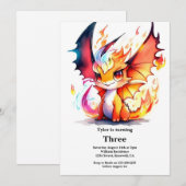 Invitation d'anniversaire du dragon (Devant / Derrière)